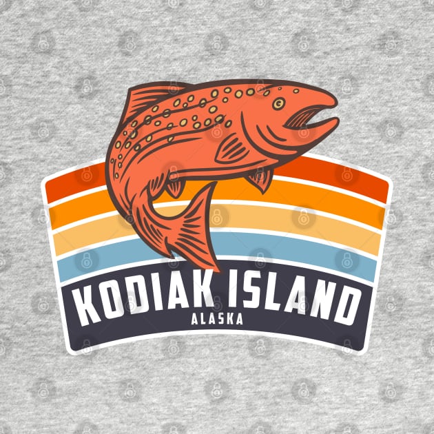 Kodiak Island Alaska Salmon Fishing Graphic by Eureka Shirts